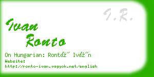 ivan ronto business card